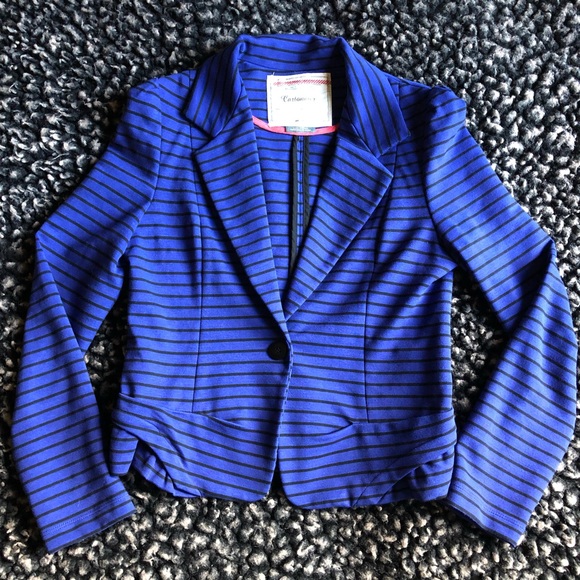 Anthropologie Jackets & Blazers - Anthro Cartonnier striped blue and black blazer S